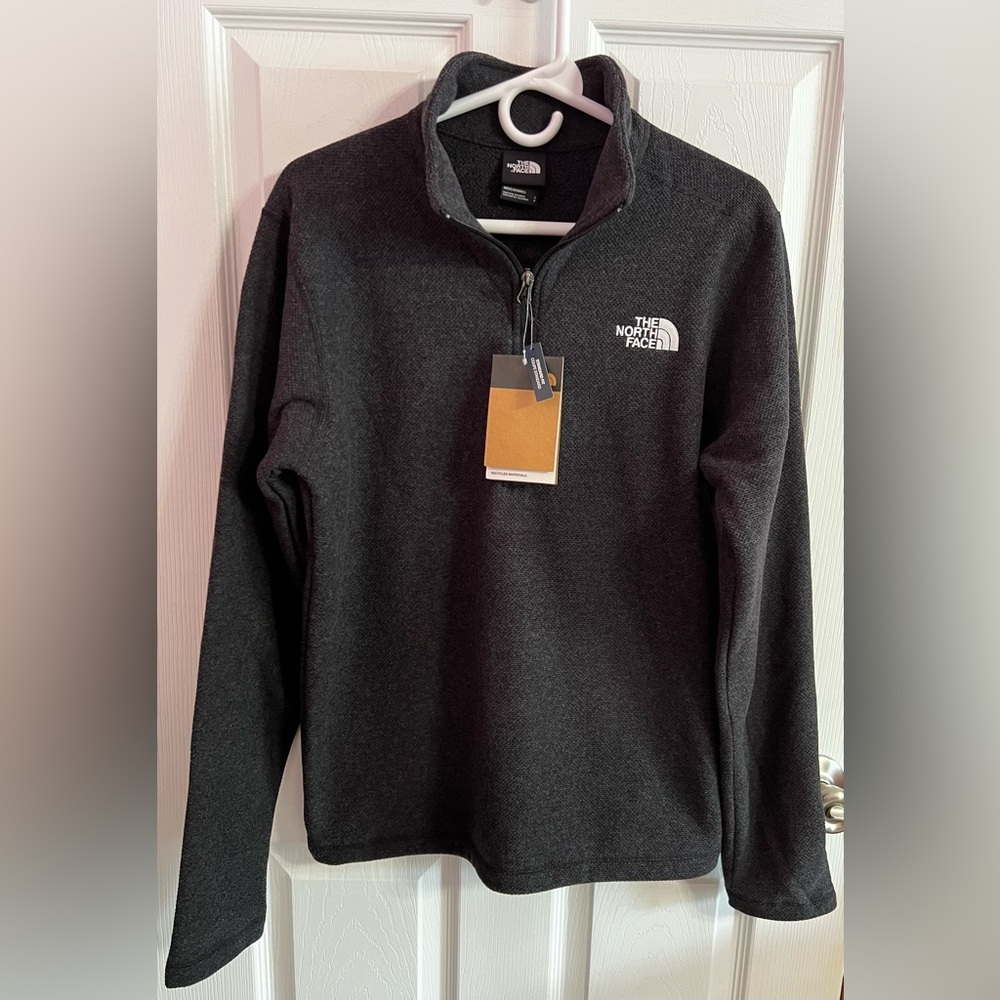 The North Face Men's Textured Cap Rock 1/4 Zip Pullover Size S Black